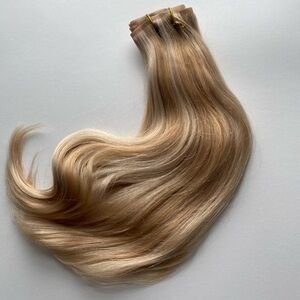 NEW GOO GOO 14" Seamless Hair Extensions #18A/613A Dark Blonde Highlight 130g